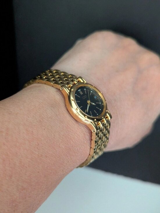 Citizen Watch Women Black Dial Gold Tone New Battery main image 4